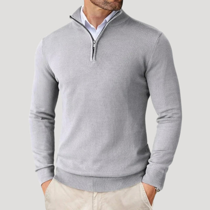 Men's premium knit quarter-zip sweater