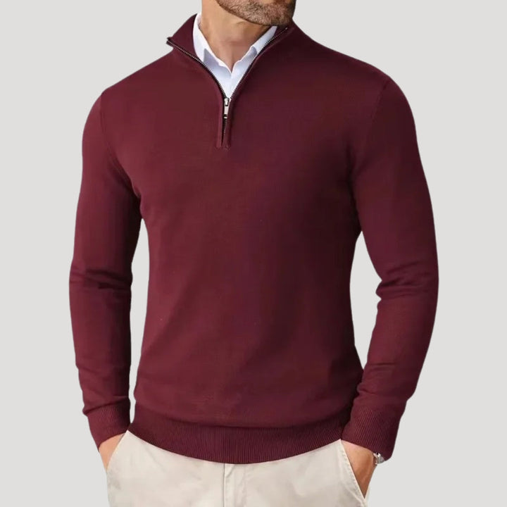 Men's premium knit quarter-zip sweater