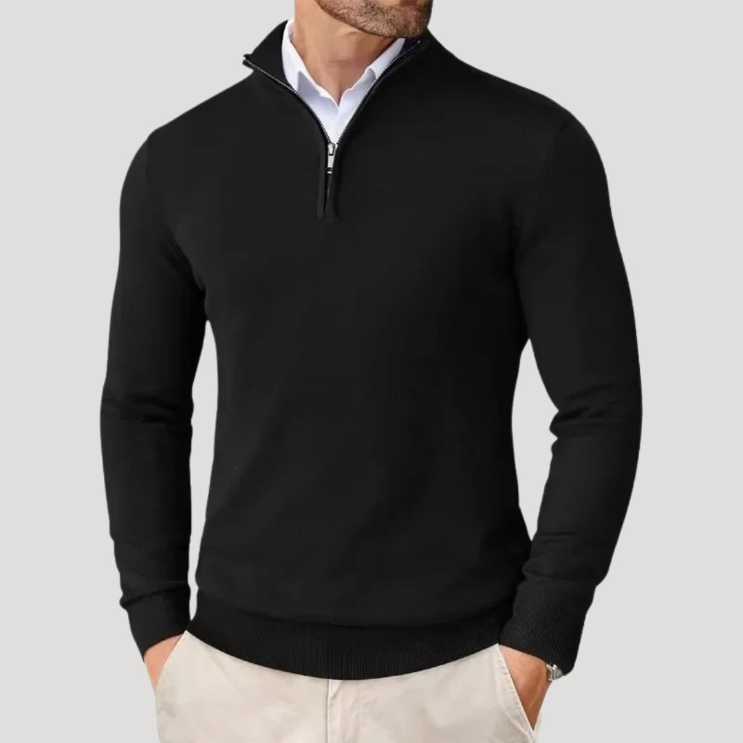 Men's premium knit quarter-zip sweater