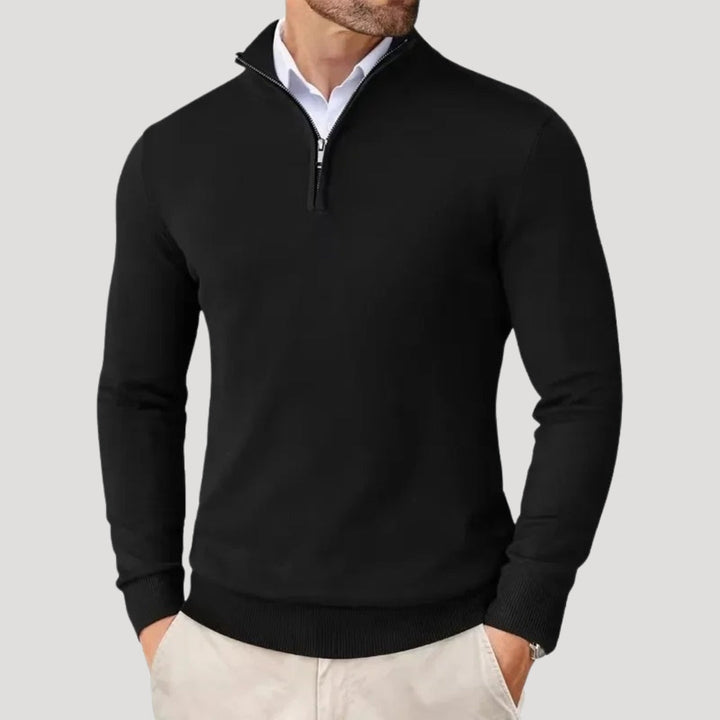 Men's premium knit quarter-zip sweater