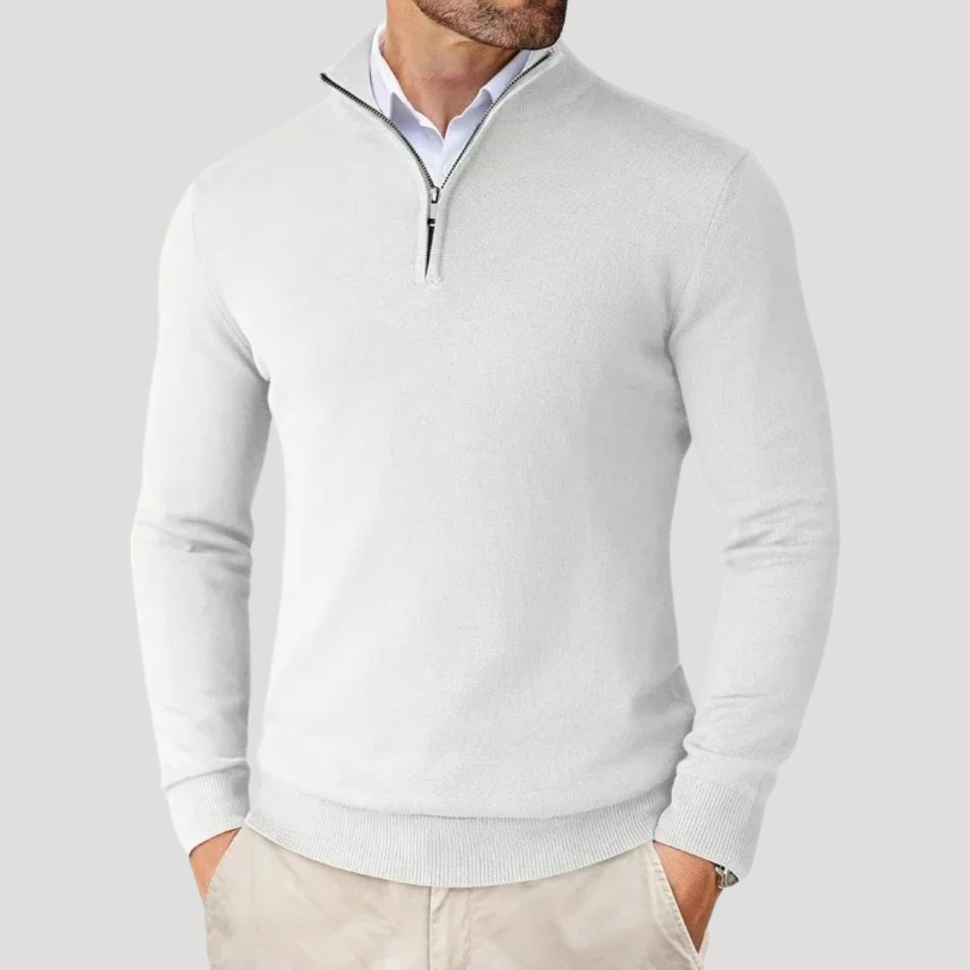 Men's premium knit quarter-zip sweater