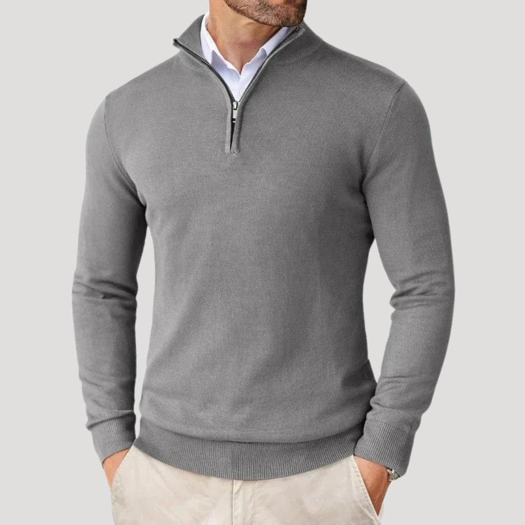 Men's premium knit quarter-zip sweater