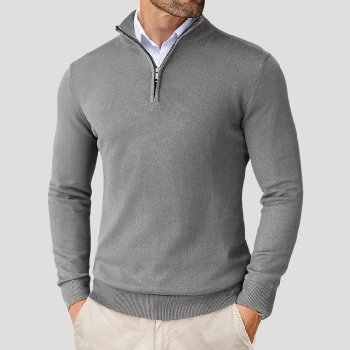 Men's premium knit quarter-zip sweater