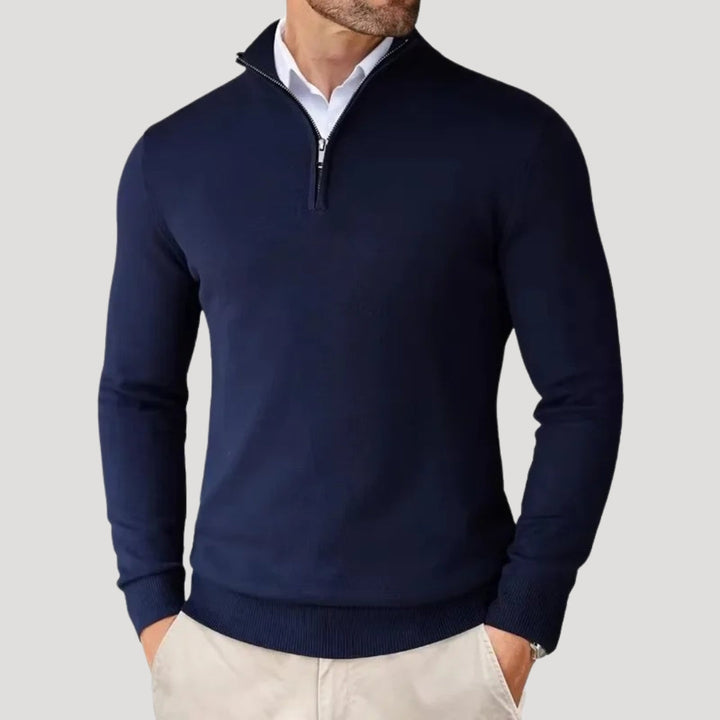 Men's premium knit quarter-zip sweater