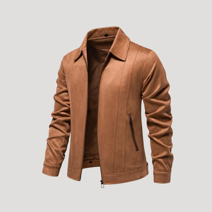 Men's classic faux suede bomber jacket