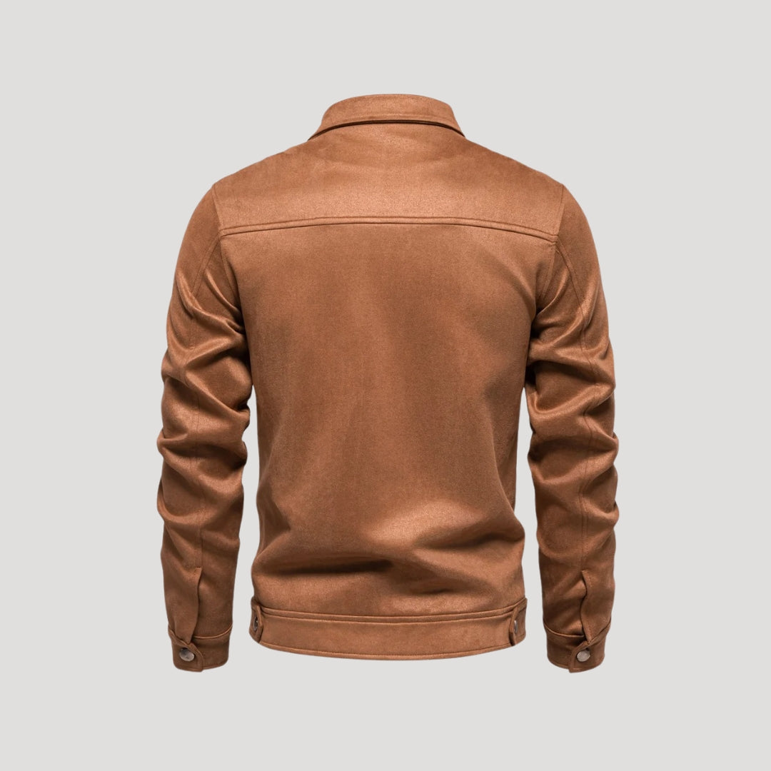Men's classic faux suede bomber jacket