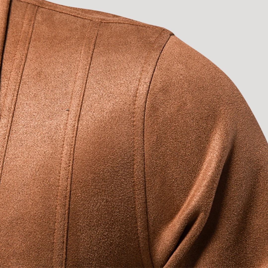 Men's classic faux suede bomber jacket