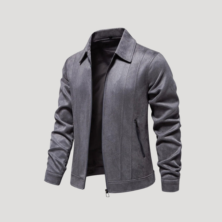 Men's classic faux suede bomber jacket