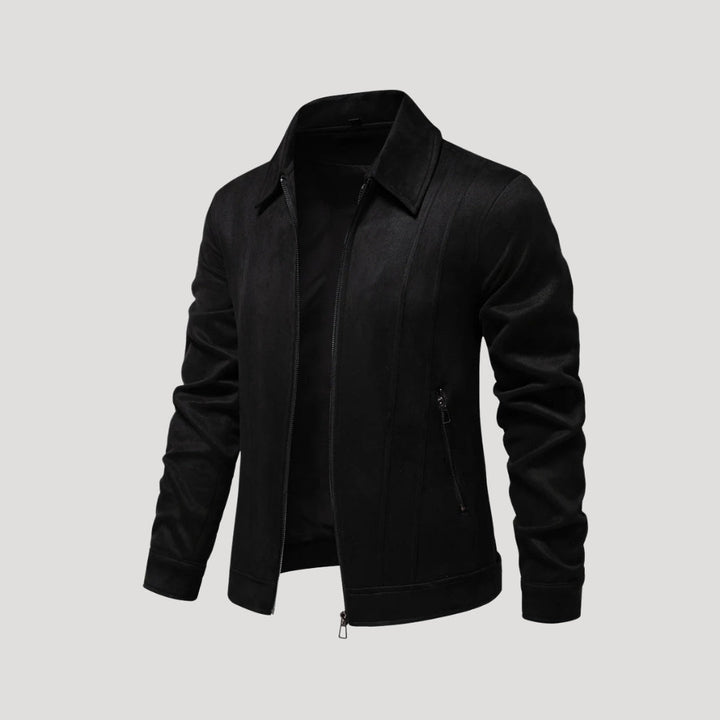 Men's classic faux suede bomber jacket