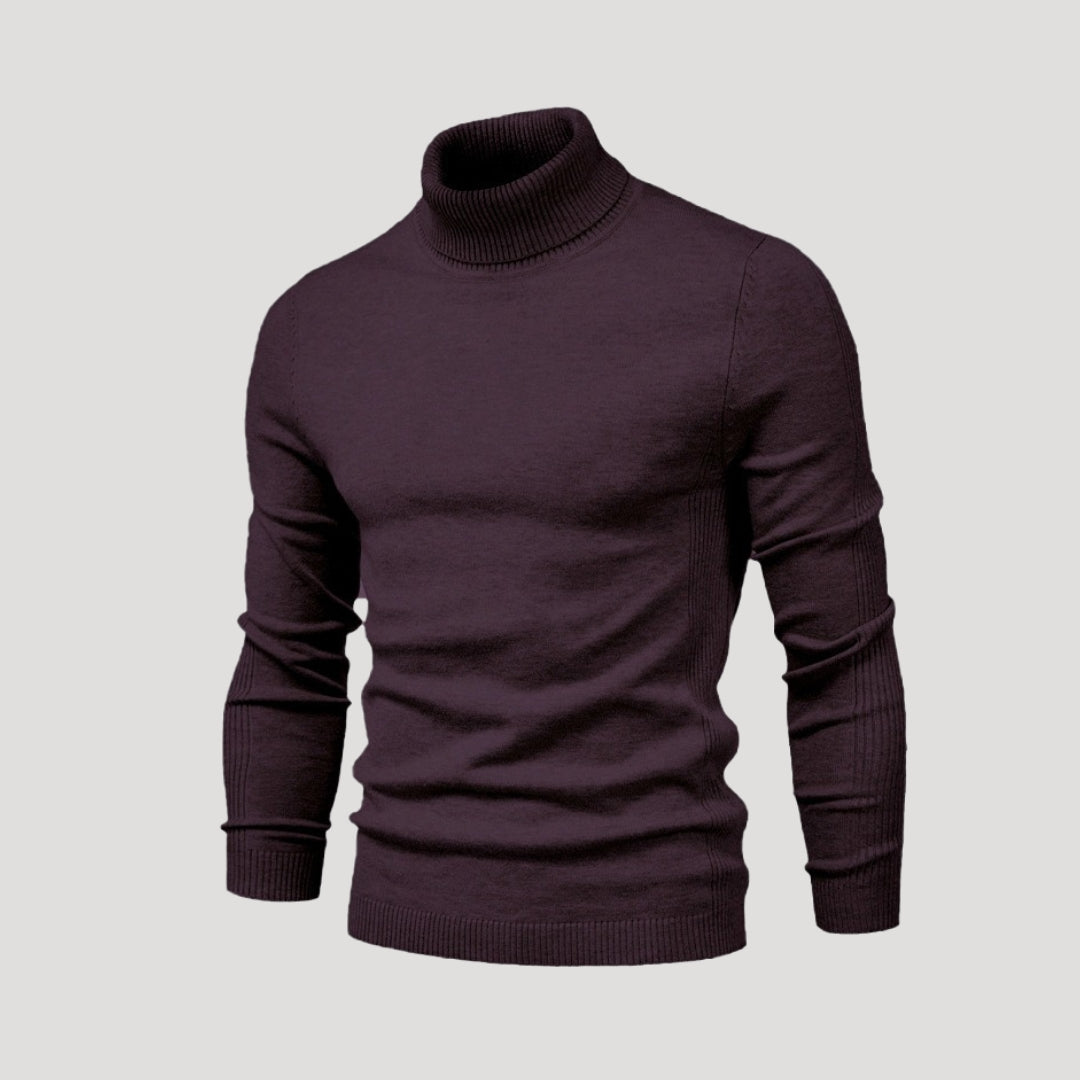 Men's polo neck jumper – classic knit turtleneck