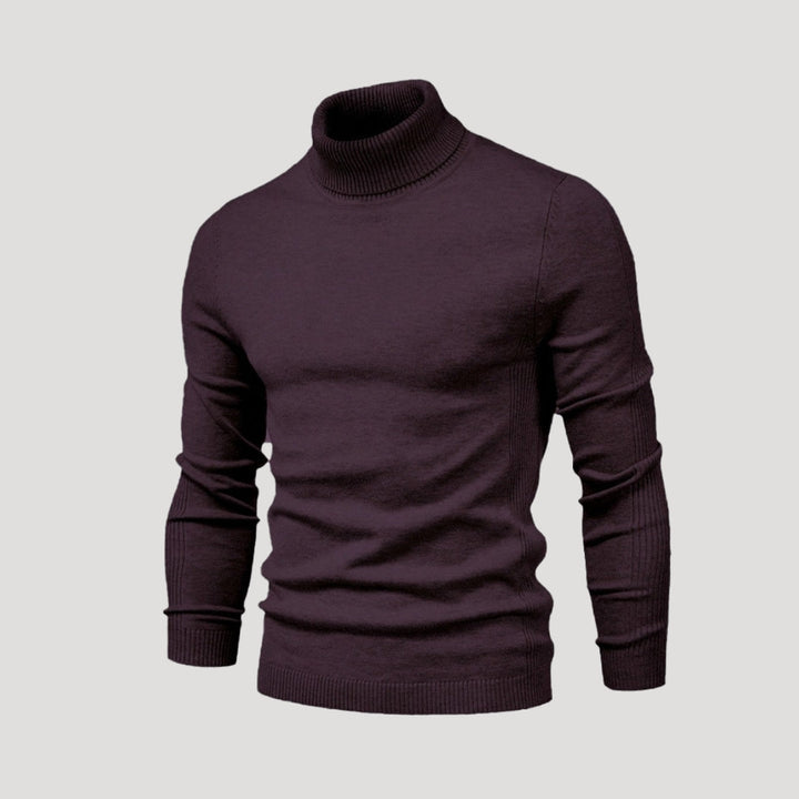 Men's polo neck jumper – classic knit turtleneck