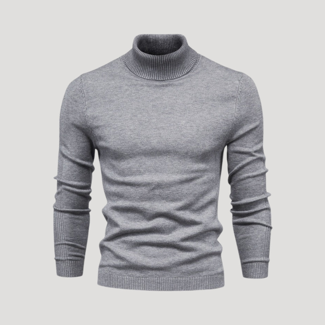 Men's polo neck jumper – classic knit turtleneck