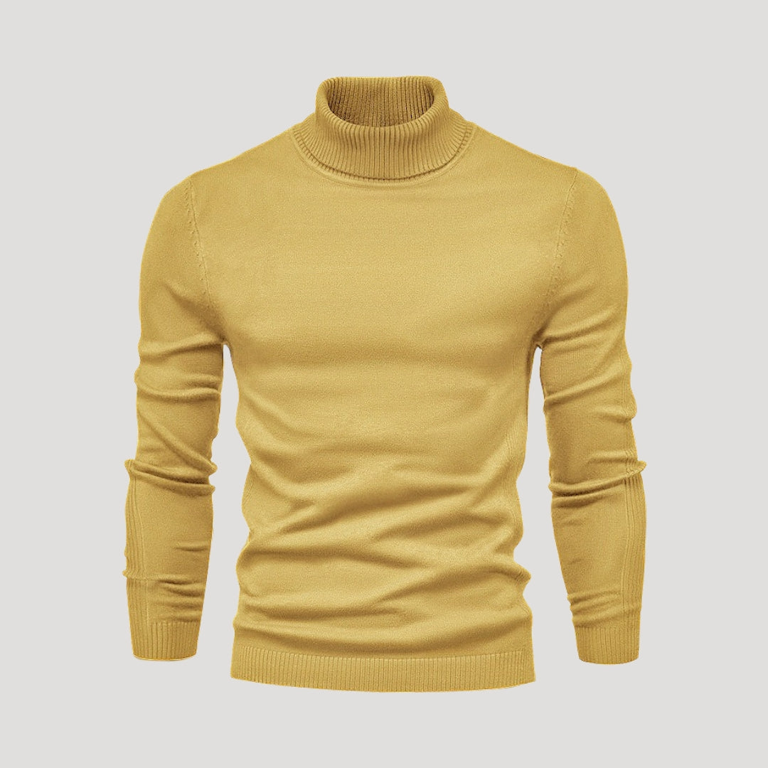 Men's polo neck jumper – classic knit turtleneck