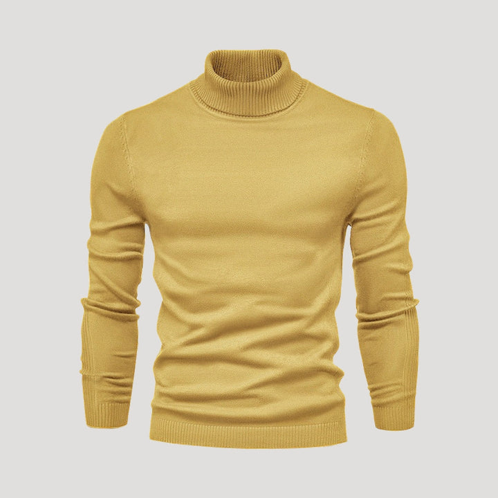 Men's polo neck jumper – classic knit turtleneck