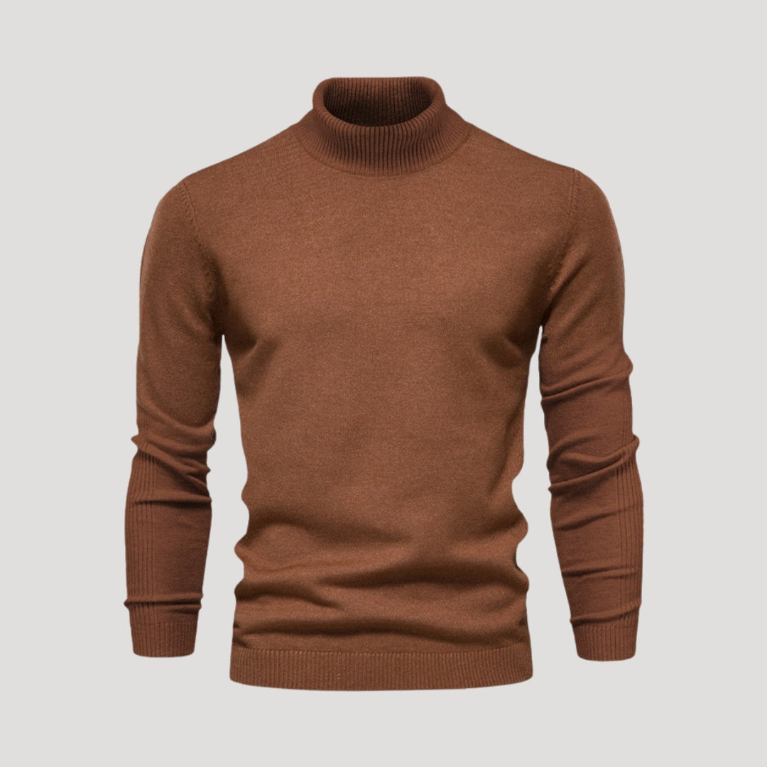 Men's polo neck jumper – classic knit turtleneck