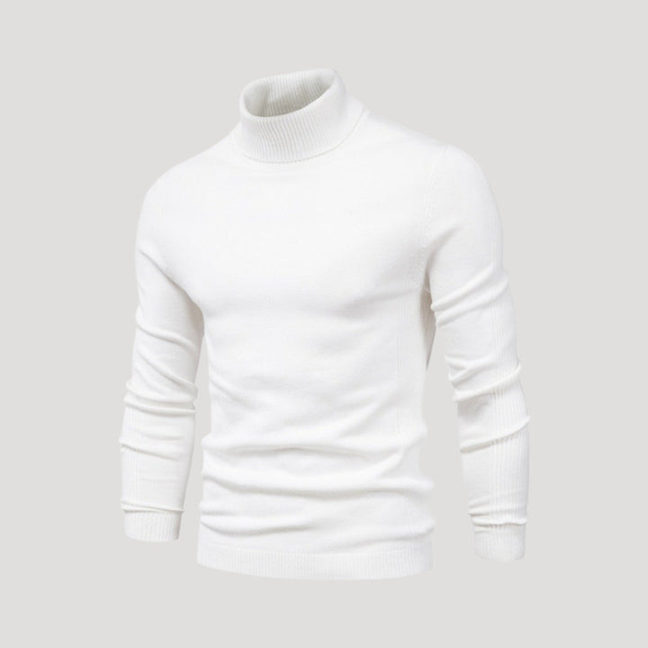 Men's polo neck jumper – classic knit turtleneck