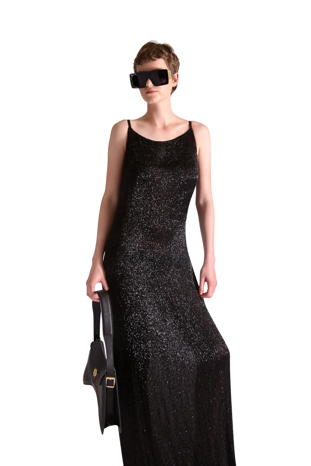 Hand Embroidered Katdana Beaded Evening Dress