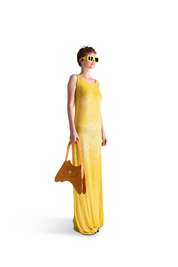 Hand Embroidered Katdana Beaded Evening Dress