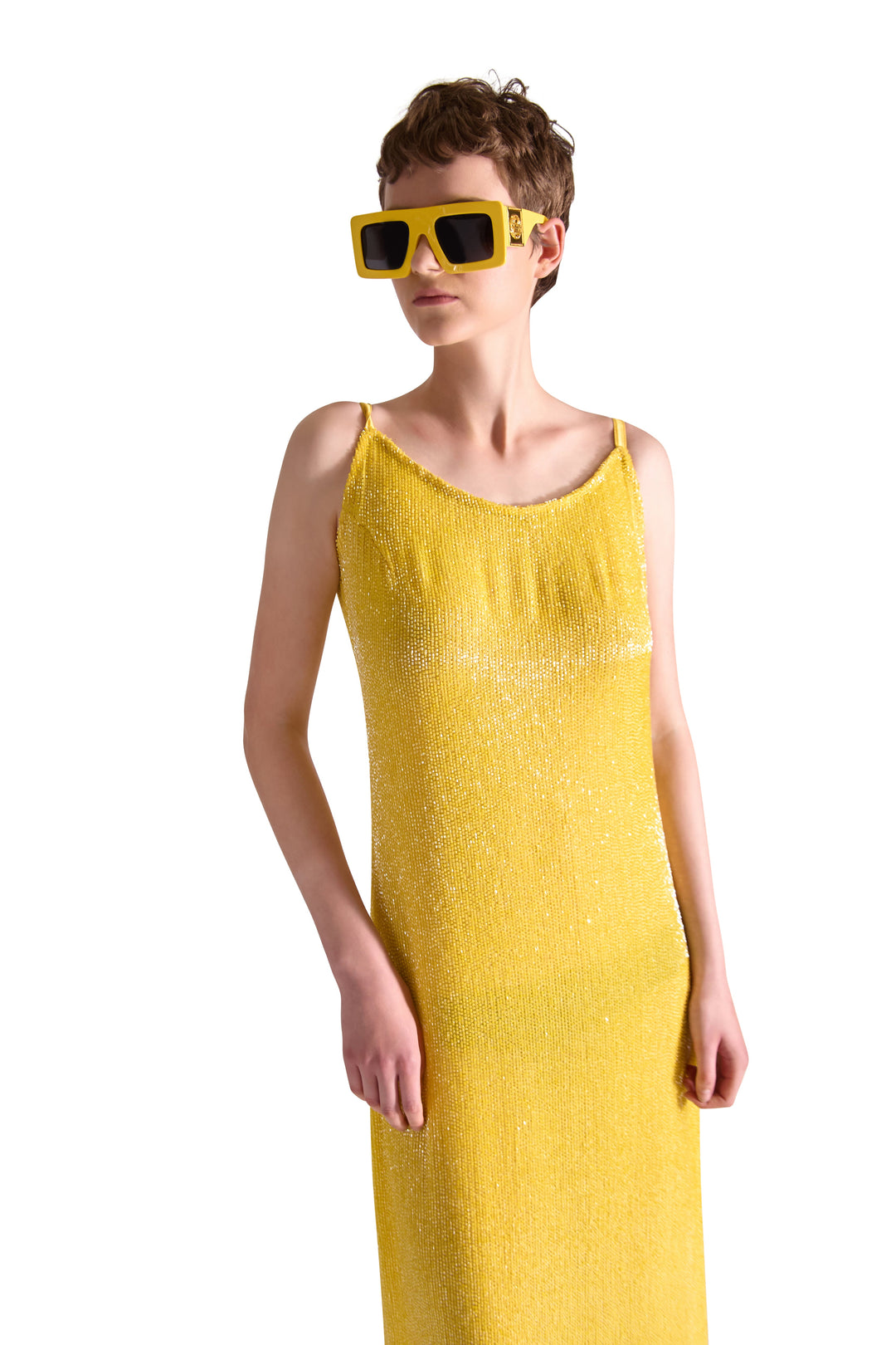 Hand Embroidered Katdana Beaded Evening Dress