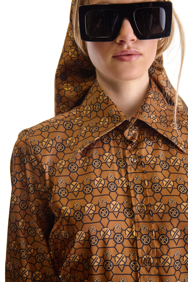 Tailored Fit Monogram Print Shirt