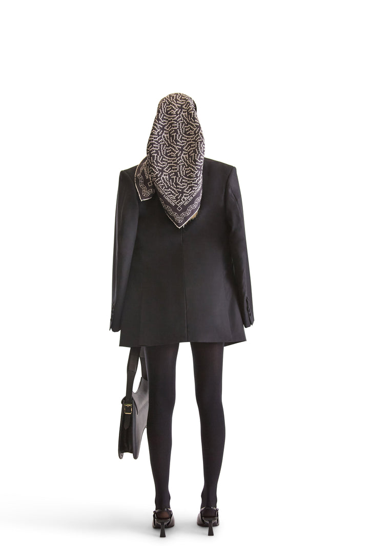 Helen Anthony Initial Twill Silk Scarf