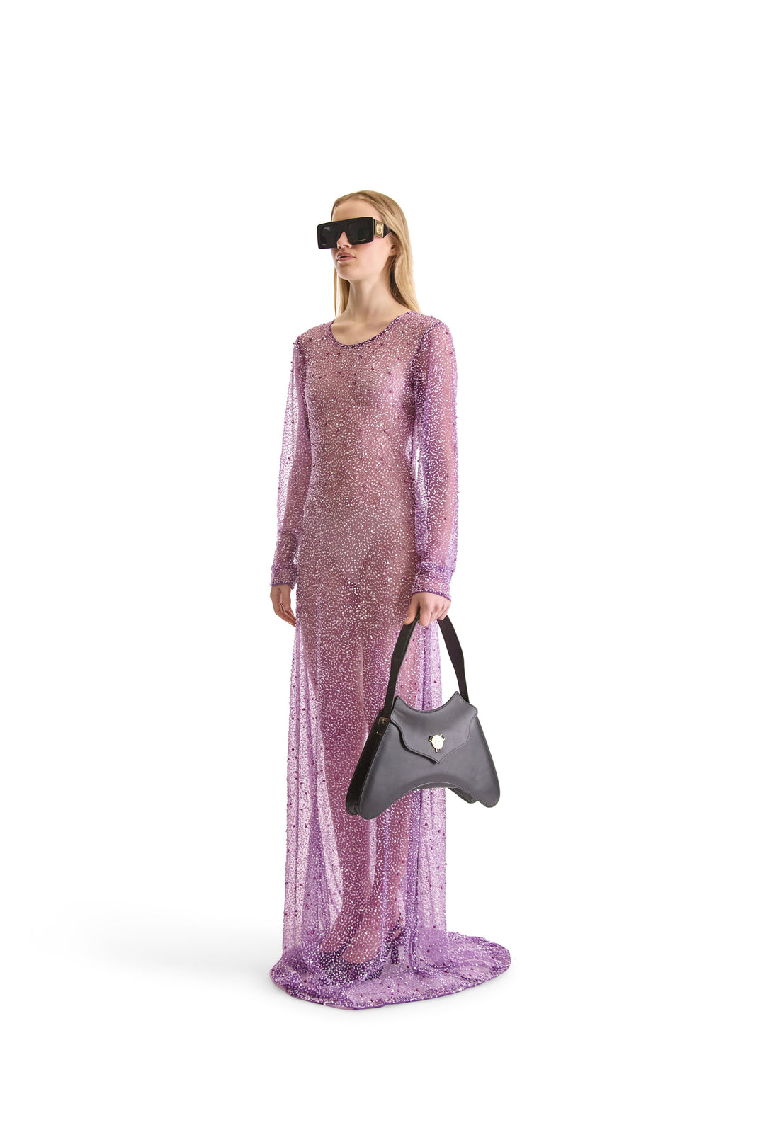 Hand Embroidered Beaded Evening Dress