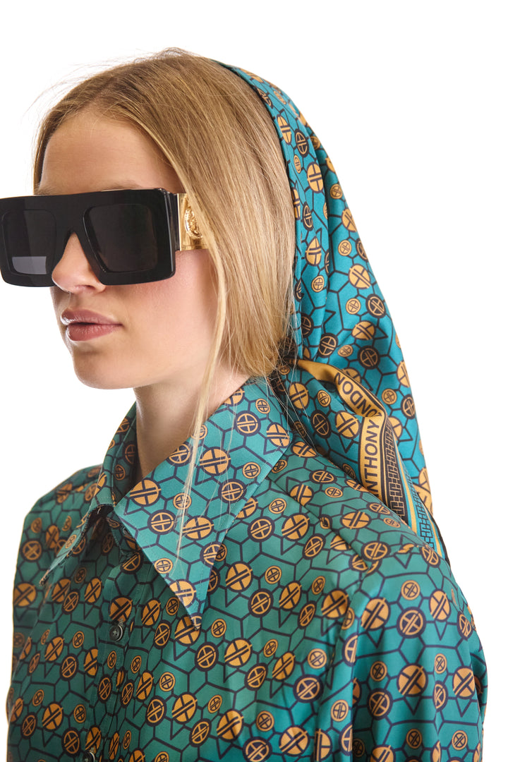 Tailored Fit Monogram Print Shirt