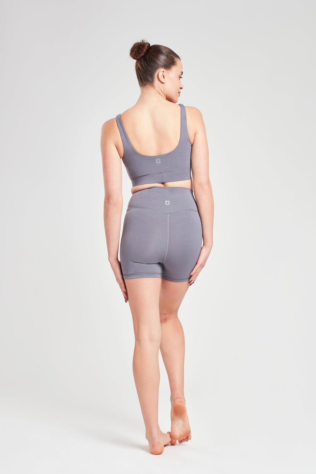 Wrap Biker Shorts - Pearl Grey