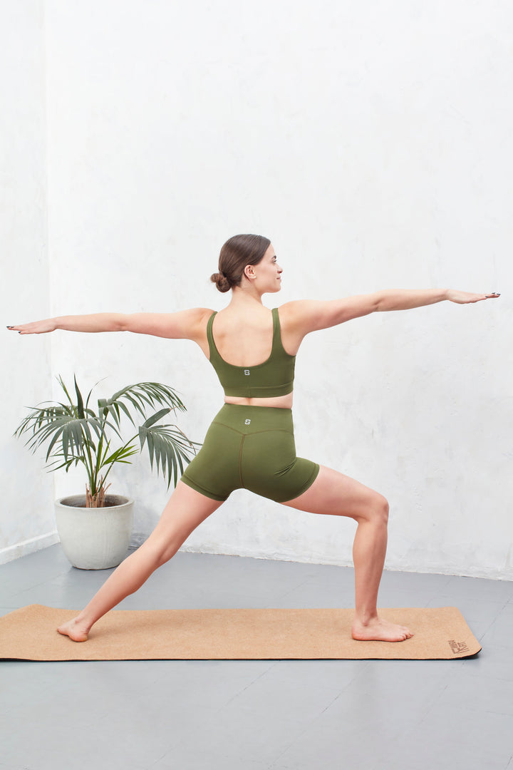 Wrap Biker Shorts - Earth Khaki