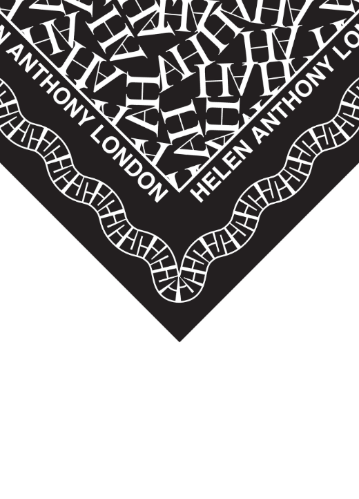 Helen Anthony Initial Twill Silk Scarf